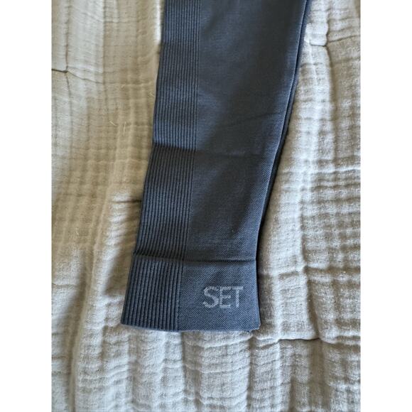 SET Active Sculptflex High Rise Seamless Yoga Gym Gray Blue Leggings Size Medium - Picture 8 of 13